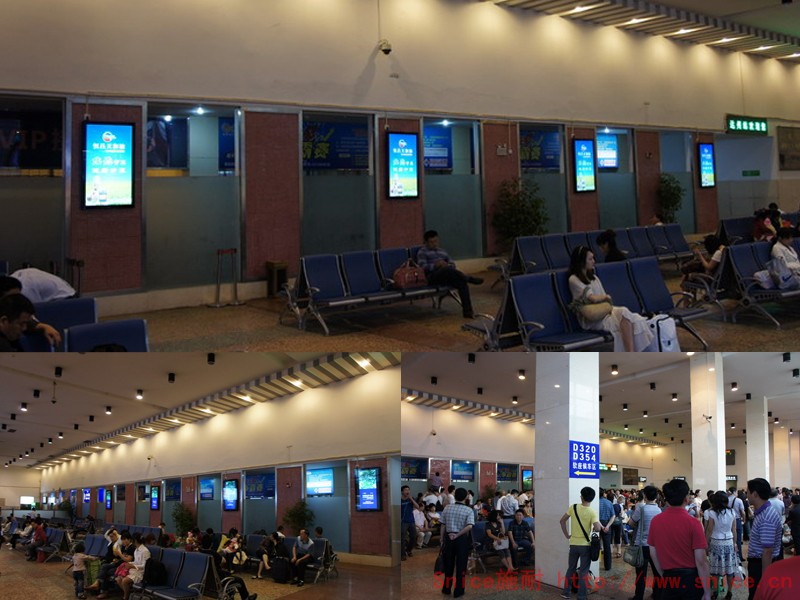 Advertising machine project cases, railway stations, airports, gas stations advertising purposes, advertising machine, hanging building advertising machine